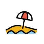 Beach With Umbrella SVG Icon